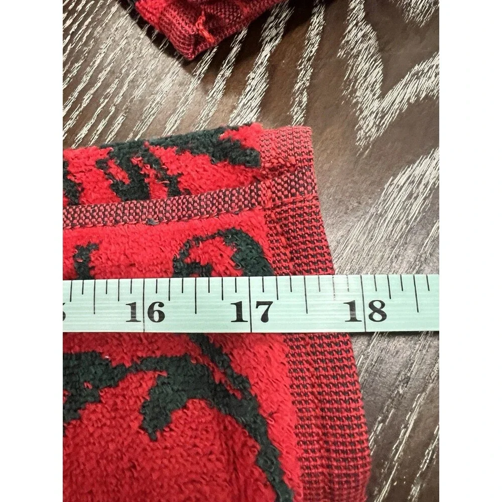 3 Fieldcrest Poinsetta Noel Holiday Christmas Towels Hand & Tip